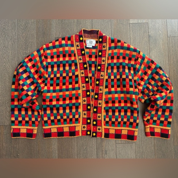 Vintage patterned open sweater size large‎ - Picture 1 of 3